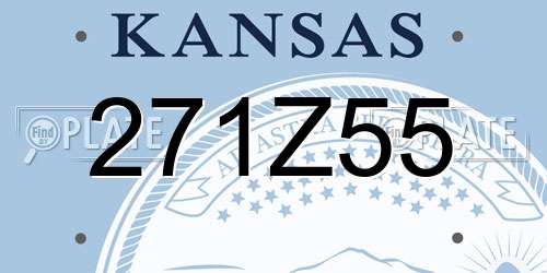 271Z55 Kansas License Plate