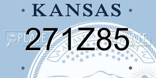 271Z85 Kansas License Plate