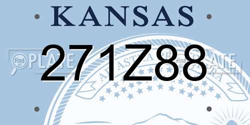 271Z88 Kansas License Plate