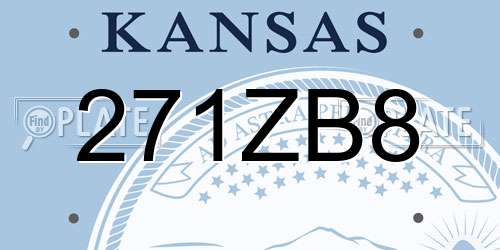 271ZB8 Kansas License Plate