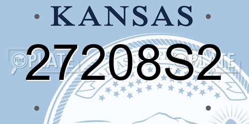 27208S2 Kansas License Plate