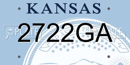 2722GA Kansas License Plate