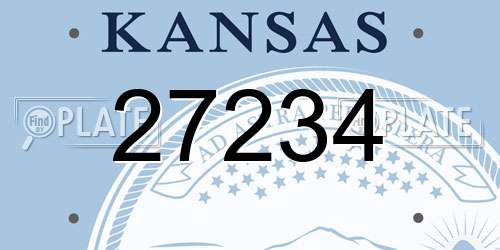 27234 Kansas License Plate
