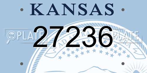 27236 Kansas License Plate