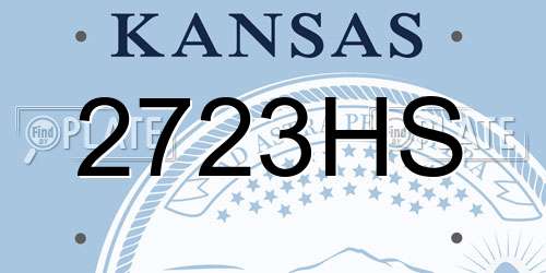 2723HS Kansas License Plate