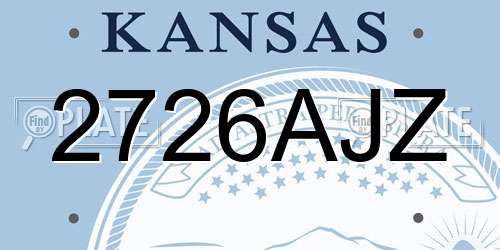 2726AJZ Kansas License Plate