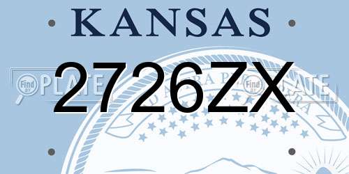 2726ZX Kansas License Plate