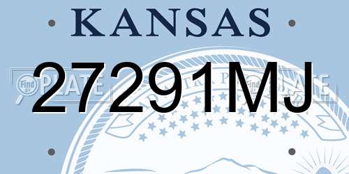 27291MJ Kansas License Plate