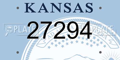 27294 Kansas License Plate