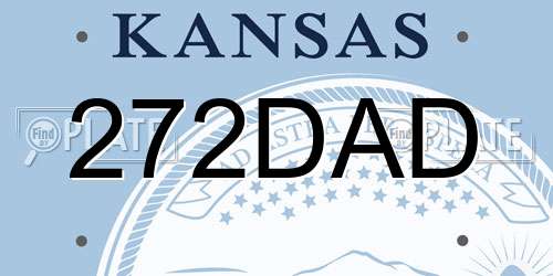 272DAD Kansas License Plate