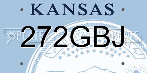 272GBJ Kansas License Plate