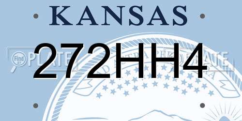 272HH4 Kansas License Plate