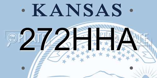 272HHA Kansas License Plate