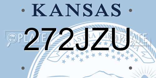 272JZU Kansas License Plate