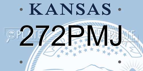 272PMJ Kansas License Plate