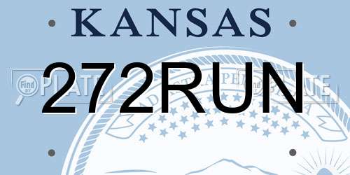 272RUN Kansas License Plate