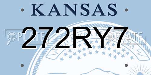 272RY7 Kansas License Plate