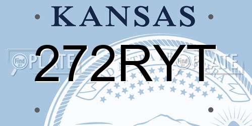 272RYT Kansas License Plate