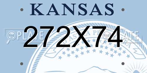 272X74 Kansas License Plate