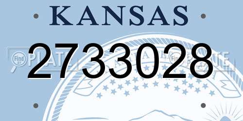 2733028 Kansas License Plate