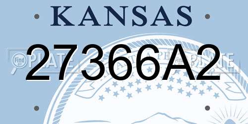 27366A2 Kansas License Plate