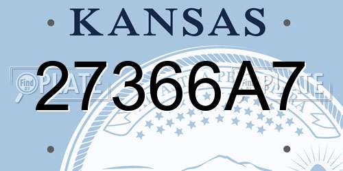 27366A7 Kansas License Plate