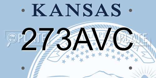 273AVC Kansas License Plate