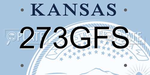 273GFS Kansas License Plate