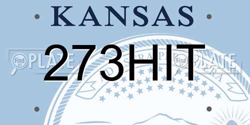 273HIT Kansas License Plate