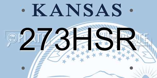 273HSR Kansas License Plate