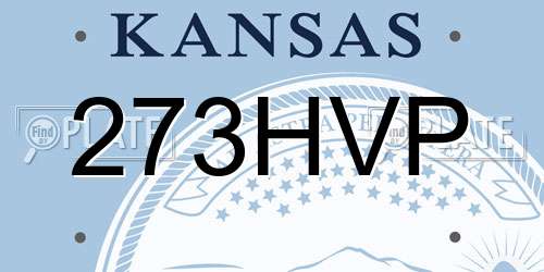 273HVP Kansas License Plate