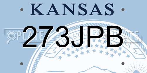 273JPB Kansas License Plate