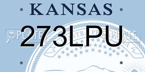 273LPU Kansas License Plate