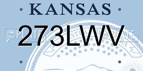 273LWV Kansas License Plate