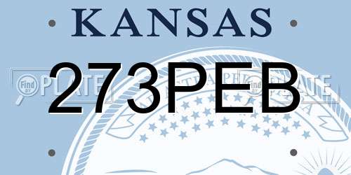 273PEB Kansas License Plate