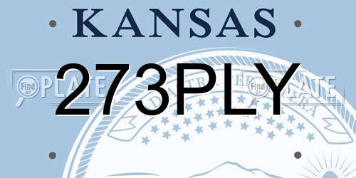 273PLY Kansas License Plate