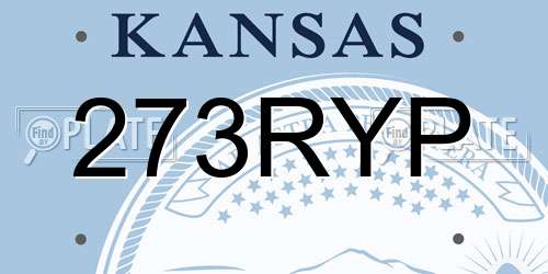 273RYP Kansas License Plate