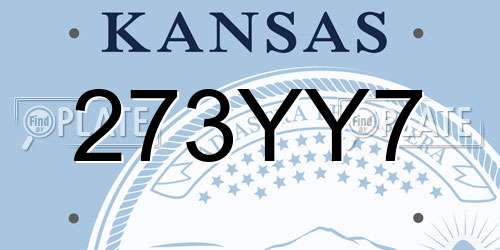 273YY7 Kansas License Plate