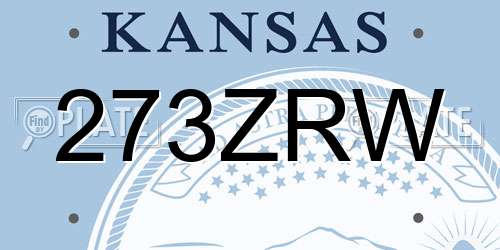 273ZRW Kansas License Plate