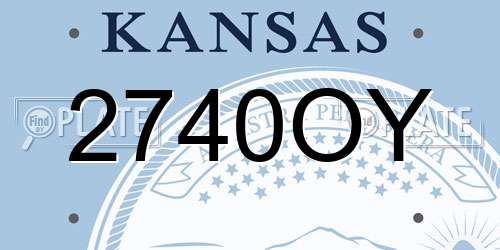 2740OY Kansas License Plate