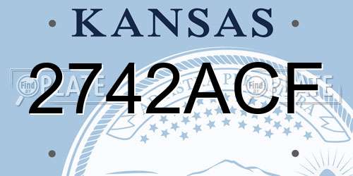 2742ACF Kansas License Plate