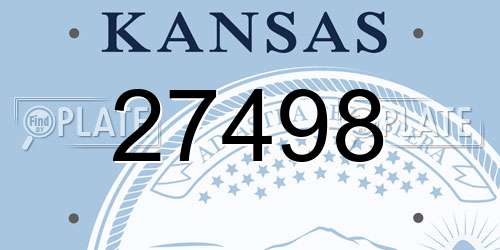 27498 Kansas License Plate