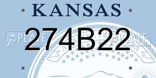 274B22 Kansas License Plate