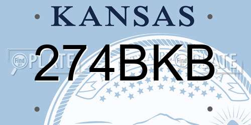 274BKB Kansas License Plate