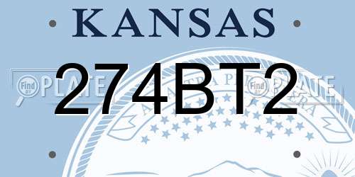 274BT2 Kansas License Plate