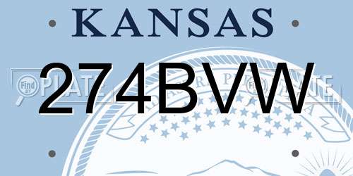 274BVW Kansas License Plate