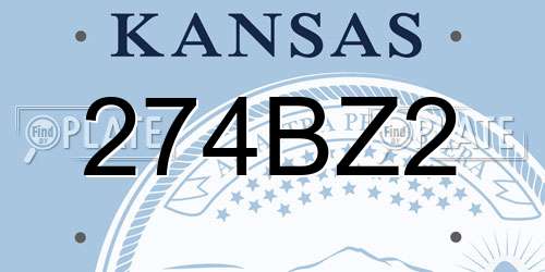 274BZ2 Kansas License Plate