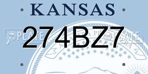 274BZ7 Kansas License Plate