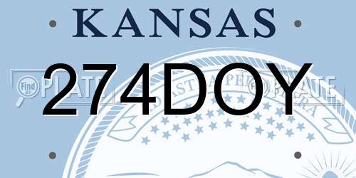 274DOY Kansas License Plate