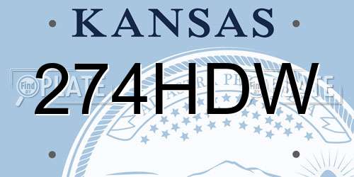 274HDW Kansas License Plate
